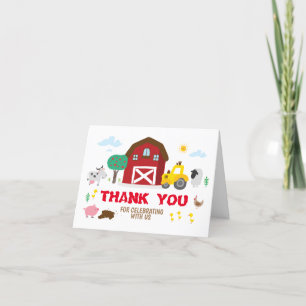 Carte De Remerciements Fête champêtre merci, fête de grange