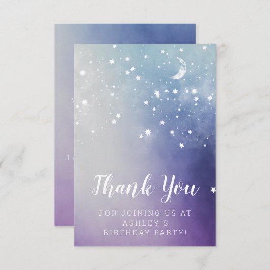 Carte de remerciements fête d'anniversaire (Devant / Derrière)