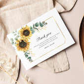 Carte De Remerciements Fête d'anniversaire 60 ans thème tournesol floral