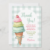 Carte De Remerciements Fête d'anniversaire à thème glace à la crème avec  (Devant)