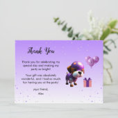 Carte De Remerciements Fête d'anniversaire adorable et mignonne pour enfa (Debout devant)