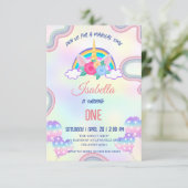 Carte De Remerciements Fête d'anniversaire arc-en-ciel licornes pastel Mi (Debout devant)