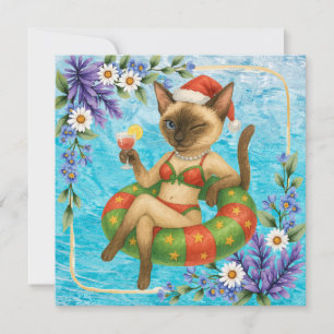 Carte De Remerciements Fête d'anniversaire au bord de la piscine pour les