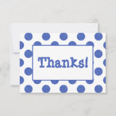 Carte De Remerciements Fête d'anniversaire aux pois bleus (Devant)