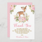 Carte De Remerciements Fête d'anniversaire Baby Shower Cerf de la Forêt F (Devant / Derrière)
