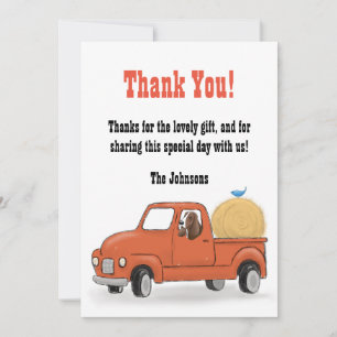Carte De Remerciements Fête d'anniversaire camionnette de campagne, Perso