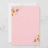 Carte De Remerciements Fête d'anniversaire Cheval Fleur Poney Rose (Dos)