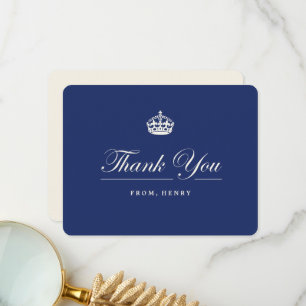 Carte De Remerciements Fête d'anniversaire classique Keep Calm bleu marin