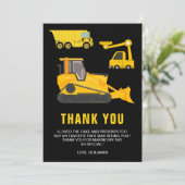 Carte De Remerciements Fête d'anniversaire Construction de Camion (Debout devant)