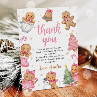 Carte De Remerciements Fête d'anniversaire Cookies de Noël