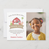 Carte De Remerciements Fête d'anniversaire d'animal de ferme à carreaux r (Devant)