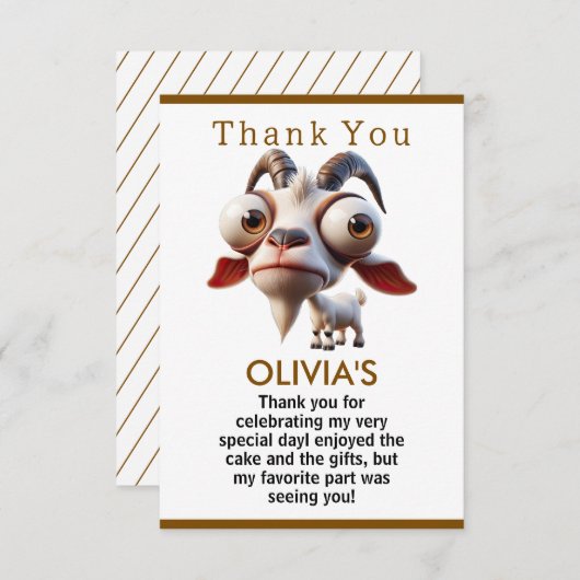 Carte De Remerciements Fête d'anniversaire de 2 ans avec des animaux de f (Devant / Derrière)