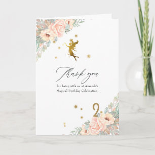 Carte De Remerciements Fête d'anniversaire de 2 ans sur le thème de la fé