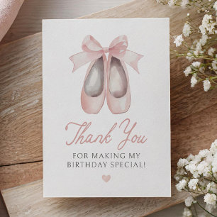 Carte De Remerciements Fête d'anniversaire de Ballerina