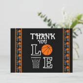 Carte De Remerciements Fête d'anniversaire de basket-ball, Joueur de bask (Debout devant)