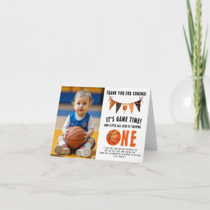 Carte De Remerciements Fête d'anniversaire de Basketball 1ère année