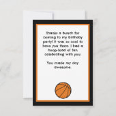 Carte De Remerciements Fête d'anniversaire de basketball Slam Dunk  (Dos)