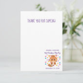 Carte De Remerciements Fête d'anniversaire de chaton mignon Confetti Arc- (Debout devant)