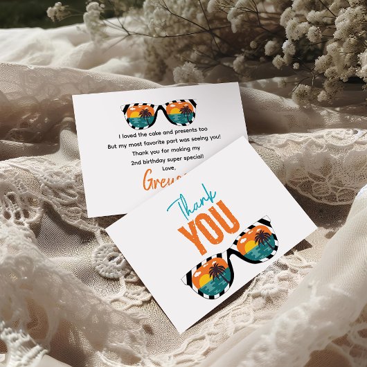 Carte De Remerciements Fête d'anniversaire de deux ans pour un garçon sup