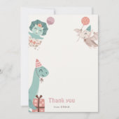 Carte de remerciements fête d'anniversaire de Dino (Devant)