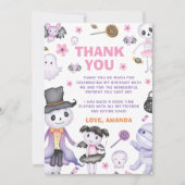 Carte De Remerciements Fête d'anniversaire de fantôme d'Halloween effraya (Devant)