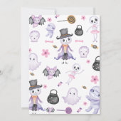 Carte De Remerciements Fête d'anniversaire de fantôme d'Halloween effraya (Dos)