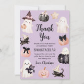 Carte De Remerciements Fête d'Anniversaire de Fille Ghost Cute (Devant)