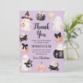 Carte De Remerciements Fête d'Anniversaire de Fille Ghost Cute (Debout devant)