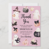 Carte De Remerciements Fête d'Anniversaire de Fille Ghost Cute (Devant)