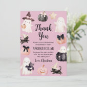 Carte De Remerciements Fête d'Anniversaire de Fille Ghost Cute (Debout devant)