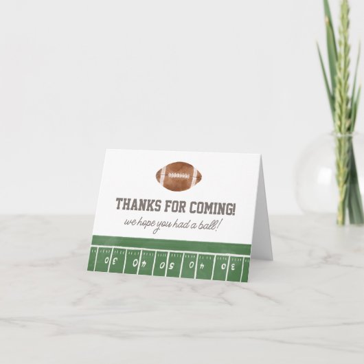 Carte De Remerciements Fête d'anniversaire de football (Devant)