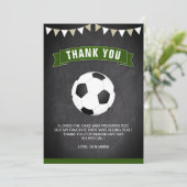 Carte De Remerciements Fête d'anniversaire de football (Debout devant)