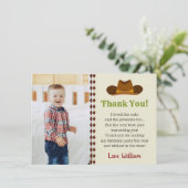 Carte De Remerciements Fête d'anniversaire de garçons de rodéo de cow-boy (Debout devant)