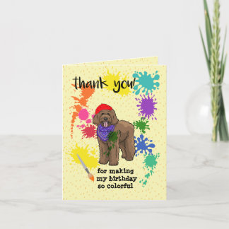Carte De Remerciements Fête d'anniversaire de Goldendoodle Dog