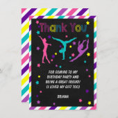 Carte De Remerciements Fête d'anniversaire de gymnastique (Devant / Derrière)