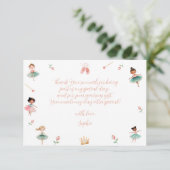 Carte De Remerciements Fête d'anniversaire de la danse et de la fillette (Debout devant)