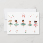 Carte De Remerciements Fête d'anniversaire de la danse et de la fillette (Dos)