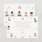 Carte De Remerciements Fête d'anniversaire de la danse et de la fillette (Devant / Derrière)