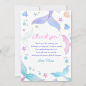 Carte De Remerciements Fête d'anniversaire de la fille Mermaid (Devant)