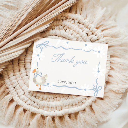 Carte De Remerciements Fête d'anniversaire de la petite oie coquette au r