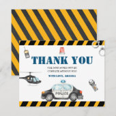 Carte De Remerciements Fête d'anniversaire de la police de l'enfant (Devant / Derrière)