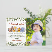 Carte De Remerciements Fête d'anniversaire de la verdure du zoo des amis (Debout devant)