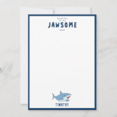 Carte De Remerciements Fête d'anniversaire de l'océan avec de grands requ (Devant)