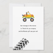 Carte De Remerciements Fête d'anniversaire de Monster Truck (Dos)