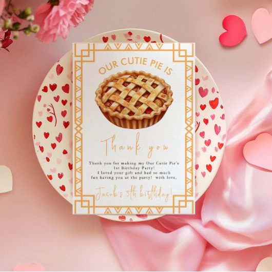 Carte De Remerciements Fête d'anniversaire de notre Cutie Pie 1 an 