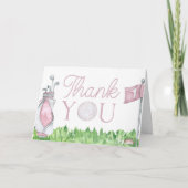 Carte De Remerciements Fête d'anniversaire de Par-Tee Pink Golf (Devant)
