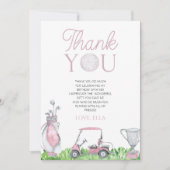 Carte De Remerciements Fête d'anniversaire de Par-Tee Pink Golf (Devant)