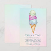Carte De Remerciements Fête d'anniversaire de photo de glace amusante d'é (Devant / Derrière)