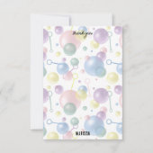 Carte De Remerciements Fête d'anniversaire d'enfants aux bulles colorées (Devant)