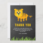Carte De Remerciements Fête d'anniversaire des enfants au thème de Tigre  (Devant)